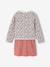 Set met jurk en gewatteerd vest voor meisjes antraciet+rozenhout - vertbaudet enfant 