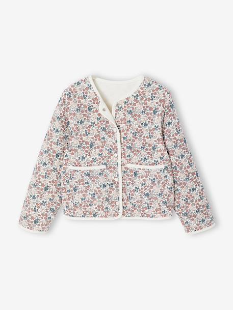 Set met jurk en gewatteerd vest voor meisjes antraciet+rozenhout - vertbaudet enfant 
