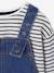 Set salopette-jurk van spijkerstof en gestreept T-shirt voor meisjes middenblauw - vertbaudet enfant 