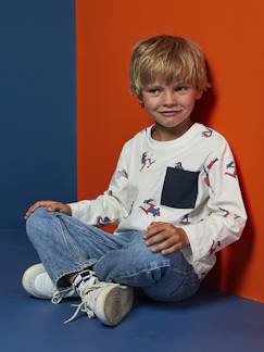 Jongens-T-shirt, poloshirt, souspull-T-shirt met lange mouwen met jongensprint HAPPY LA