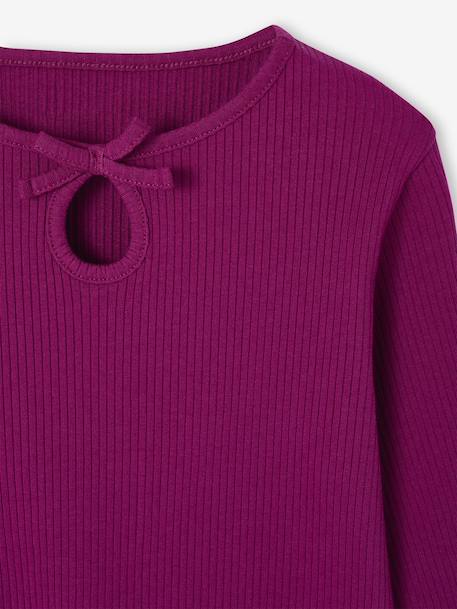 T-shirt met lange mouwen voor meisjes donkerpaars+marineblauw - vertbaudet enfant 