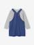 Set salopette-jurk van spijkerstof en gestreept T-shirt voor meisjes middenblauw - vertbaudet enfant 