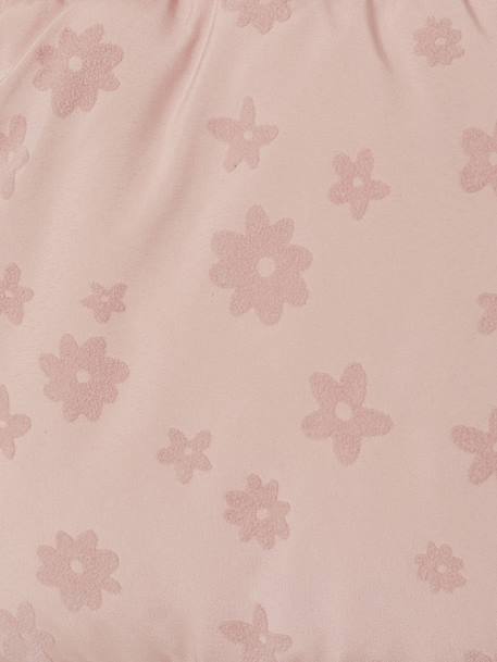 Donsjack met capuchon voor meisjes met fleece voering antraciet+goud+roze (poederkleur) - vertbaudet enfant 