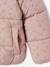 Donsjack met capuchon voor meisjes met fleece voering antraciet+goud+roze (poederkleur) - vertbaudet enfant 