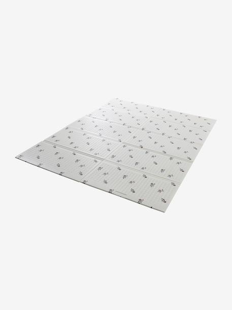 Waterdichte mat voor motoriek beige+ecru+groen+rozen - vertbaudet enfant 