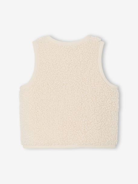 Mouwloos baby vest in imitatiebont roze (poederkleur)+vanille - vertbaudet enfant 
