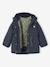 Parka met capuchon 3 in 1 meisjes parka + gewatteerde jas marineblauw+rozenhout - vertbaudet enfant 