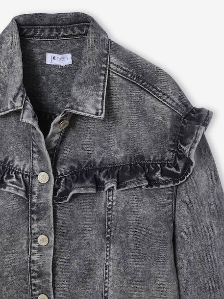 Jeansjurk met ruches JONEN denimgrijs - vertbaudet enfant 