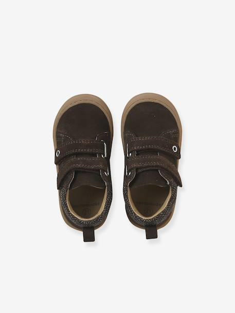 Babyslofjes van zacht leer met antislip beige+blauw+bruin+chocoladebruin+felblauw+groen+oceaanblauw+okergeel+saliegroen+veel beige+veel bruin+veel groen - vertbaudet enfant 