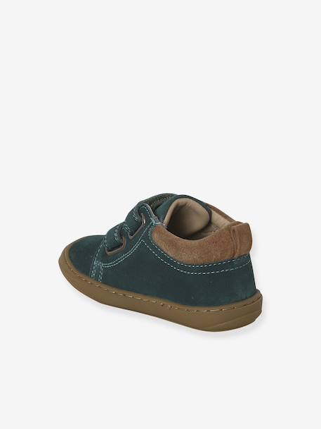 Babyslofjes van zacht leer met antislip beige+blauw+bruin+chocoladebruin+felblauw+groen+oceaanblauw+okergeel+saliegroen+veel beige+veel bruin+veel groen - vertbaudet enfant 