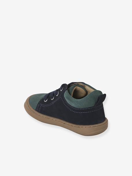 Leren babylaarsjes met veters voor de eerste stapjes blauw+kaki+kameel+marineblauw+veel blauw - vertbaudet enfant 
