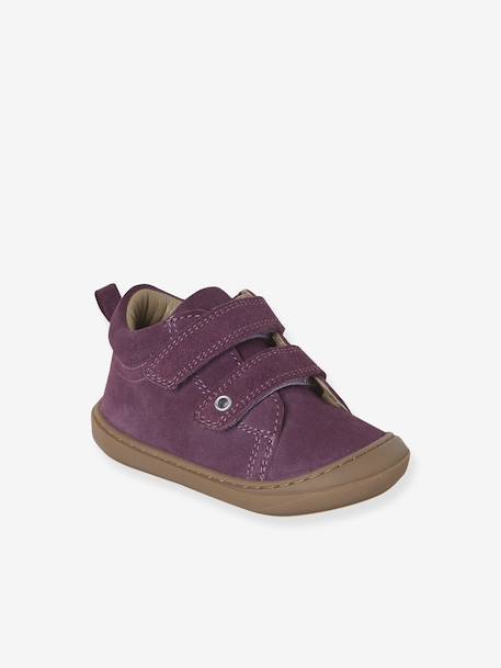 Zachte lederen baby-slofjes voor de eerste stapjes beige, bedrukt+blauw, bedrukt+brons+goud+groen, bedrukt+oudroze+roze (poederkleur)+roze, bedrukt+rozen+turquoiseblauw+veel roze+zachtpaars - vertbaudet enfant 