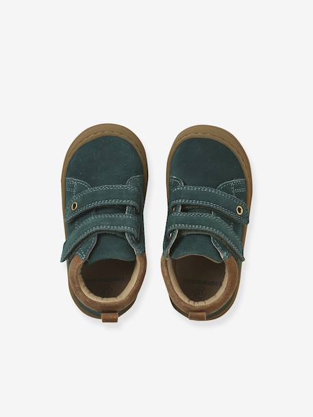 Babyslofjes van zacht leer met antislip beige+blauw+bruin+chocoladebruin+felblauw+groen+oceaanblauw+okergeel+saliegroen+veel beige+veel bruin+veel groen - vertbaudet enfant 