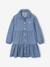 Jurk van lichtgewicht denim voor meisjes denimgrijs+middenblauw - vertbaudet enfant 
