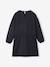 Meisjesjurk van sweaterstof met macramé kraag leigrijs+rozenhout - vertbaudet enfant 