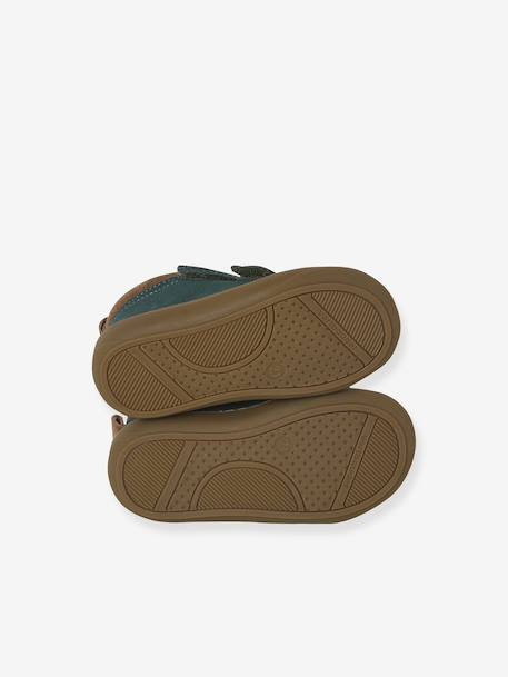 Babyslofjes van zacht leer met antislip beige+blauw+bruin+chocoladebruin+felblauw+groen+oceaanblauw+okergeel+saliegroen+veel beige+veel bruin+veel groen - vertbaudet enfant 