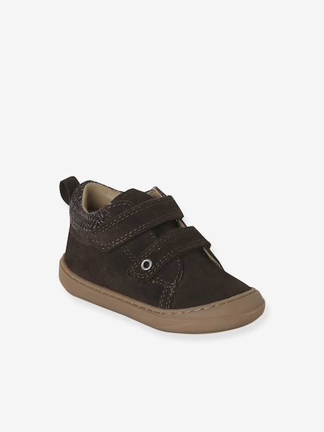 Babyslofjes van zacht leer met antislip beige+blauw+bruin+chocoladebruin+felblauw+groen+oceaanblauw+okergeel+saliegroen+veel beige+veel bruin+veel groen - vertbaudet enfant 