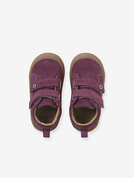 Zachte lederen baby-slofjes voor de eerste stapjes beige, bedrukt+blauw, bedrukt+brons+goud+groen, bedrukt+oudroze+roze (poederkleur)+roze, bedrukt+rozen+turquoiseblauw+veel roze+zachtpaars - vertbaudet enfant 