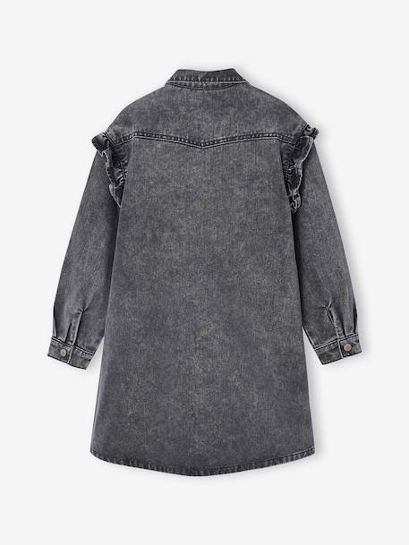 Jeansjurk met ruches JONEN denimgrijs - vertbaudet enfant 