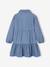 Jurk van lichtgewicht denim voor meisjes denimgrijs+middenblauw - vertbaudet enfant 