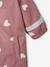 Bedrukte regenjas met capuchon voor baby's, gevoerd met fleece oudroze - vertbaudet enfant 