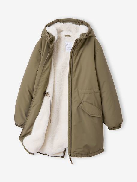 Parka met capuchon voor meisjes JONEN kaki - vertbaudet enfant 