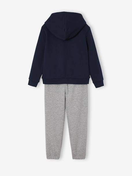 Sportieve set met sweater met capuchon en joggingbroek voor meisjes marineblauw - vertbaudet enfant 