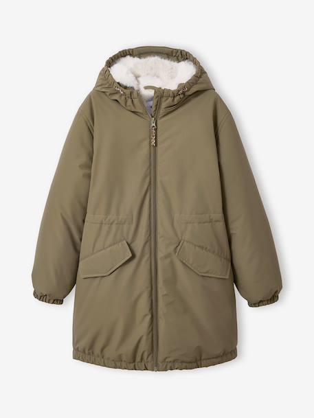 Parka met capuchon voor meisjes JONEN kaki - vertbaudet enfant 