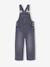 Wijde salopet van jeans voor meisjes denimgrijs+middenblauw+stone+zwart denim - vertbaudet enfant 