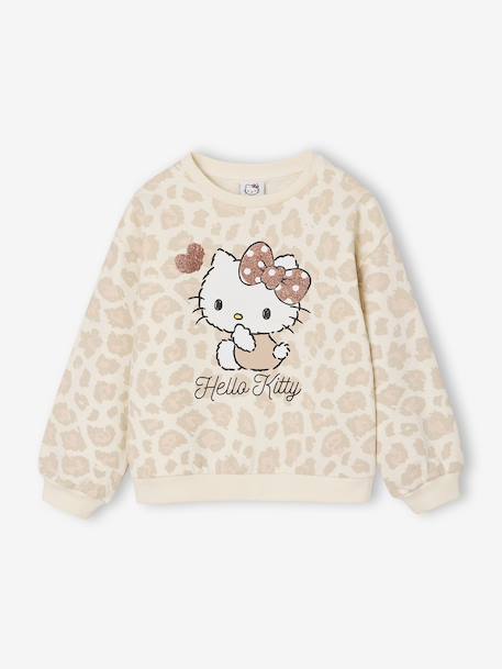 HELLO KITTY® sweater met luipaardprint voor meisjes ecru - vertbaudet enfant 