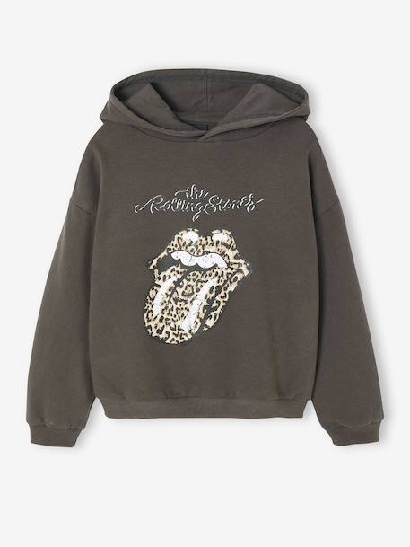 Sweater voor meisjes met capuchon The Rolling Stones® antraciet - vertbaudet enfant 