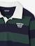 Gestreepte polo voor jongens blauwgroen+gemêleerd grijs+groen+marineblauw+okergeel - vertbaudet enfant 