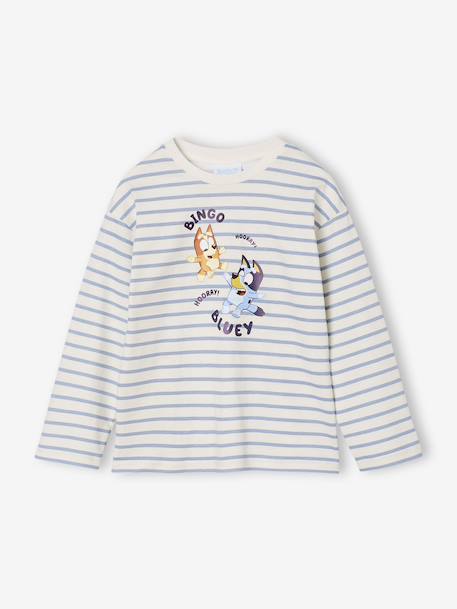 BLUEY® unisex t-shirt met lange mouwen blauw, gestreept - vertbaudet enfant 