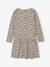 Meisjesjurk met print antraciet+beige (poederkleur)+rozen - vertbaudet enfant 
