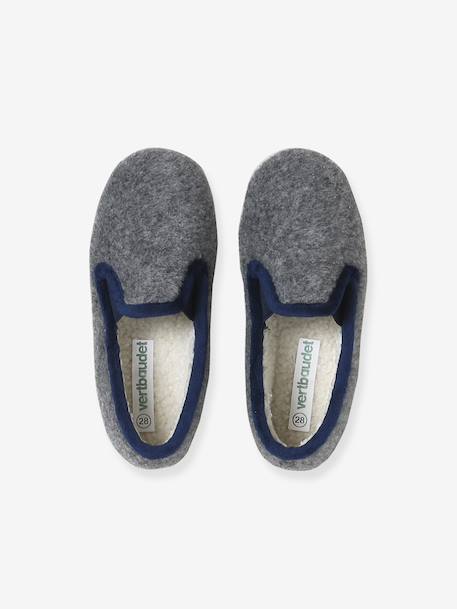 Kinderschoentjes van velours met elastiek blauw+grijs - vertbaudet enfant 