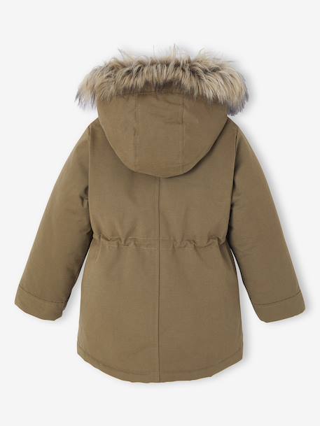 3-in-1 parka met capuchon meisje DARK GREEN+groengrijs+kaki+PURPLE DARK+salie+zwart - vertbaudet enfant 