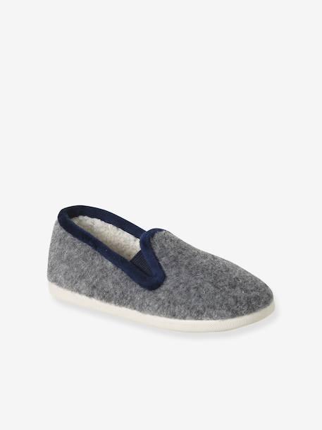 Kinderschoentjes van velours met elastiek blauw+grijs - vertbaudet enfant 