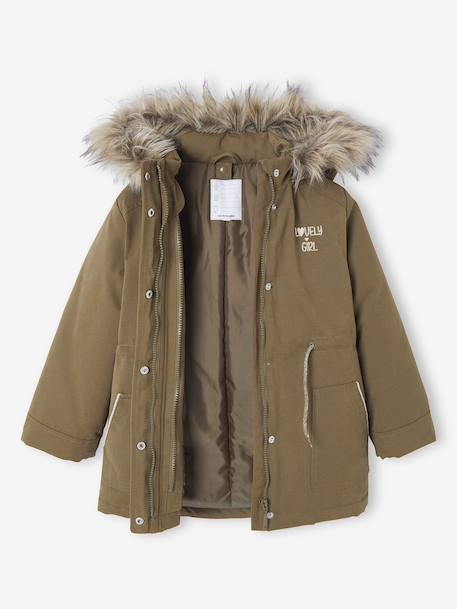 3-in-1 parka met capuchon meisje DARK GREEN+groengrijs+kaki+PURPLE DARK+salie+zwart - vertbaudet enfant 