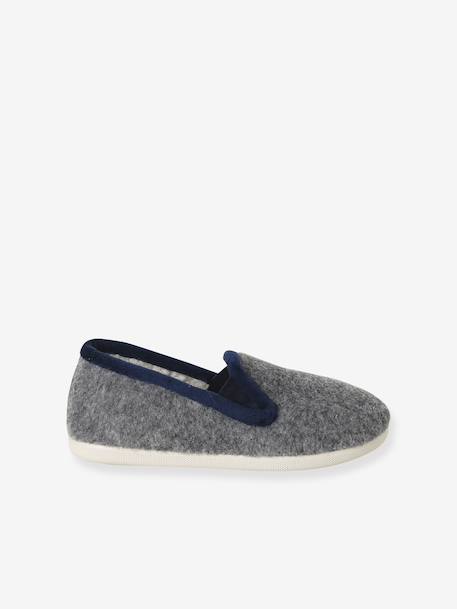 Kinderschoentjes van velours met elastiek blauw+grijs - vertbaudet enfant 