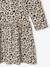 Meisjesjurk met print antraciet+beige (poederkleur)+rozen - vertbaudet enfant 