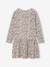 Meisjesjurk met print antraciet+beige (poederkleur)+rozen - vertbaudet enfant 