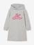 Meisjesjurk van sweatstof met capuchon en mooie details antraciet+gemêleerd grijs+groen+marineblauw - vertbaudet enfant 