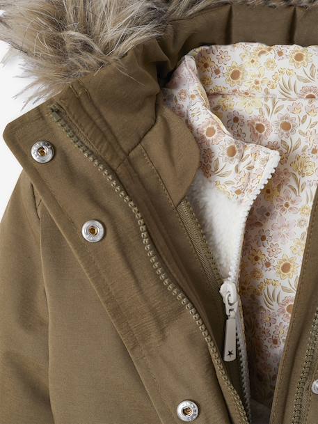 3-in-1 parka met capuchon meisje DARK GREEN+groengrijs+kaki+PURPLE DARK+salie+zwart - vertbaudet enfant 