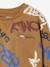 Jongensshirt in sweaterlook met print ecru+gemêleerd wit+pecannoot - vertbaudet enfant 