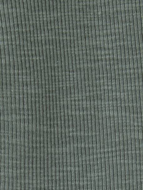 Baby legging in geribbelde tricot groen+lichtroze - vertbaudet enfant 