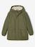 Parka met capuchon en sherpavoering voor jongens kaki+zwart - vertbaudet enfant 