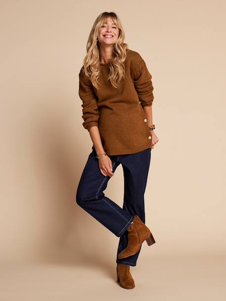 Fantasie sweater voor zwangerschap en borstvoeding ENVIE DE FRAISE olijf - vertbaudet enfant 