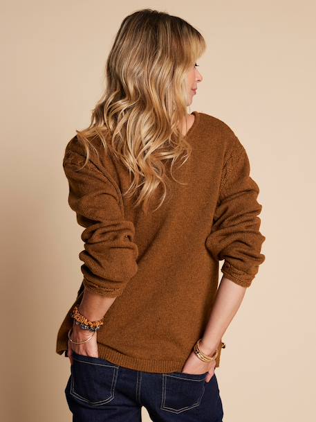 Fantasie sweater voor zwangerschap en borstvoeding ENVIE DE FRAISE olijf - vertbaudet enfant 