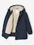 Parka met capuchon en sherpavoering voor jongens kaki+zwart - vertbaudet enfant 