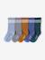 Set van 5 paar gestreepte geribbelde sokken voor jongens blauw+grijsblauw+hemelsblauw+marineblauw - vertbaudet enfant 